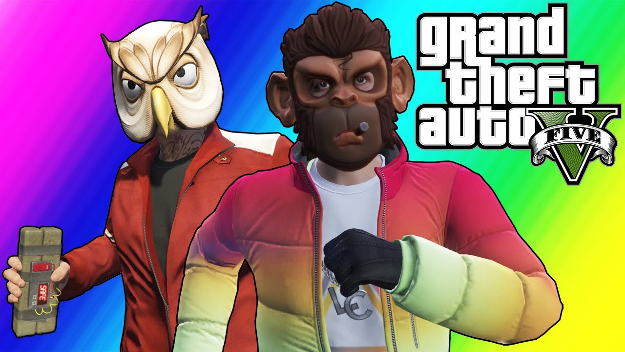 GTA5 Online Funny Moments - Lui Calibre Returns, Launch Glitch, Ron-Owl Mcdonald Superhero Squad!